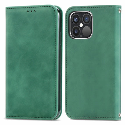 For iPhone 13 Pro Retro Skin Feel Business Magnetic Horizontal Flip Leather Case With Holder & Card Slots & Wallet & Photo Frame(Green)-garmade.com