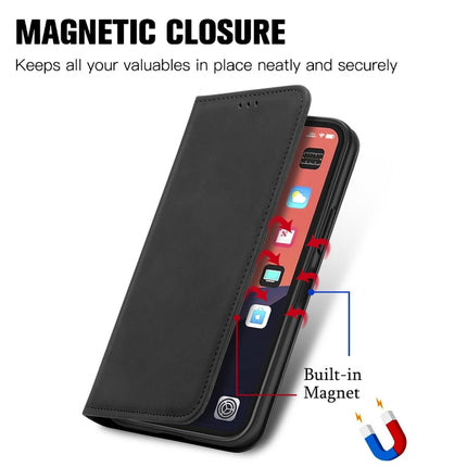 For iPhone 13 Retro Skin Feel Business Magnetic Horizontal Flip Leather Case With Holder & Card Slots & Wallet & Photo Frame(Black)-garmade.com