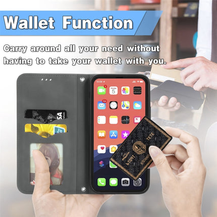 For iPhone 13 Retro Skin Feel Business Magnetic Horizontal Flip Leather Case With Holder & Card Slots & Wallet & Photo Frame(Gray)-garmade.com