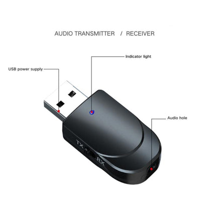 KN330 2 in 1 USB Bluetooth 5.0 Adapter Wireless Receiver Transmitter for Computer TV Car-garmade.com