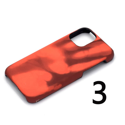 Paste Skin + PC Thermal Sensor Discoloration Case For iPhone 13 Pro Max(Red Yellow)-garmade.com