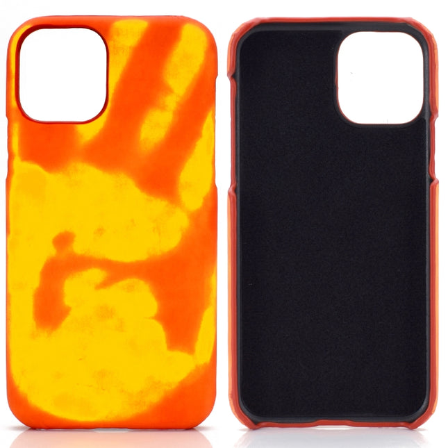 Paste Skin + PC Thermal Sensor Discoloration Case For iPhone 13 Pro(Red Yellow)-garmade.com