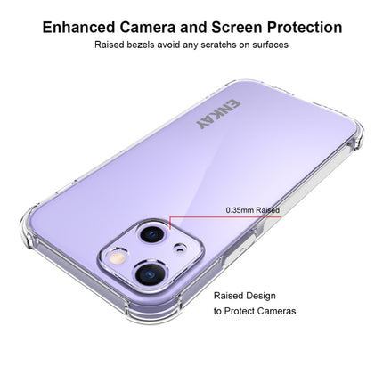 Hat-Prince ENKAY Clear TPU Shockproof Soft Case Drop Protection Cover + Full Coverage Tempered Glass Protector Film For iPhone 13 mini-garmade.com