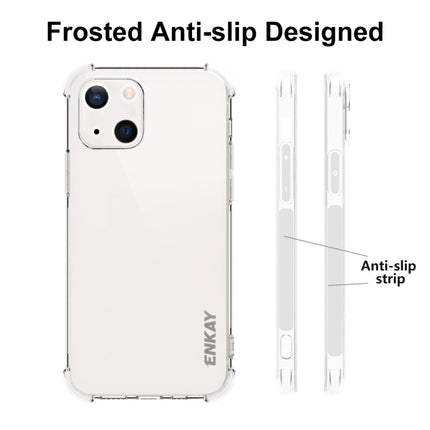 Hat-Prince ENKAY Clear TPU Shockproof Soft Case Drop Protection Cover + Full Coverage Tempered Glass Protector Film For iPhone 13-garmade.com