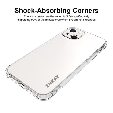 Hat-Prince ENKAY Clear TPU Shockproof Soft Case Drop Protection Cover + Full Coverage Tempered Glass Protector Film For iPhone 13-garmade.com