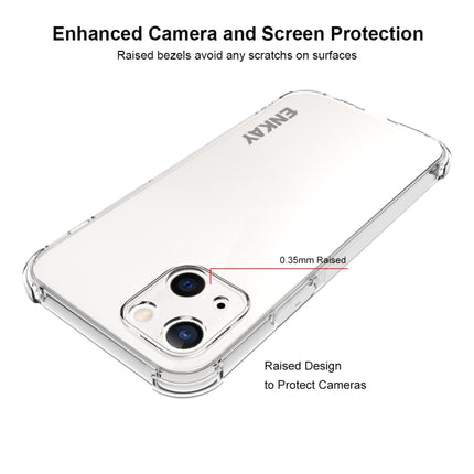 Hat-Prince ENKAY Clear TPU Shockproof Soft Case Drop Protection Cover + Full Coverage Tempered Glass Protector Film For iPhone 13-garmade.com