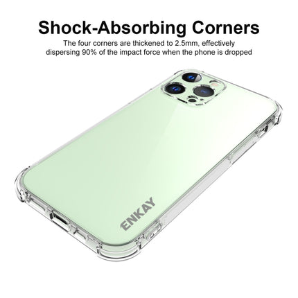 Hat-Prince ENKAY Clear TPU Shockproof Soft Case Drop Protection Cover + Full Coverage Tempered Glass Protector Film For iPhone 13 Pro-garmade.com