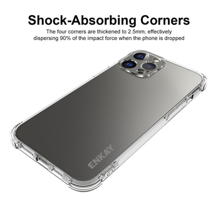 Hat-Prince ENKAY Clear TPU Shockproof Soft Case Drop Protection Cover + Full Coverage Tempered Glass Protector Film For iPhone 13 Pro Max-garmade.com