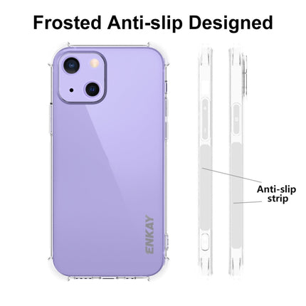 Hat-Prince ENKAY Clear TPU Shockproof Soft Case Drop Protection Cover + Clear HD Tempered Glass Protector Film For iPhone 13 mini-garmade.com