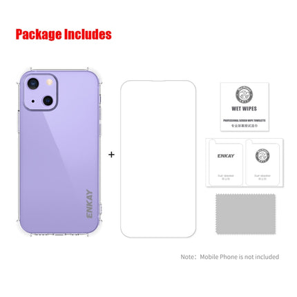 Hat-Prince ENKAY Clear TPU Shockproof Soft Case Drop Protection Cover + Clear HD Tempered Glass Protector Film For iPhone 13 mini-garmade.com
