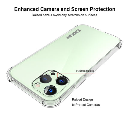Hat-Prince ENKAY Clear TPU Shockproof Soft Case Drop Protection Cover + Clear HD Tempered Glass Protector Film For iPhone 13 Pro-garmade.com
