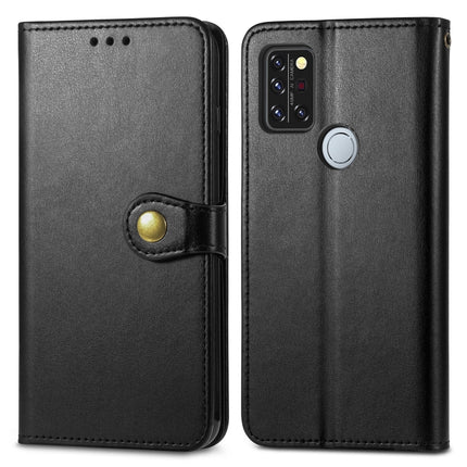 For UMIDIGI A9 Pro Solid Color Leather Buckle Phone Case with Lanyard & Photo Frame & Card Slot & Wallet & Stand Function(Black)-garmade.com