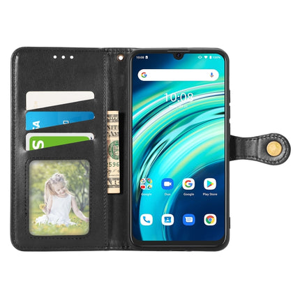 For UMIDIGI A9 Pro Solid Color Leather Buckle Phone Case with Lanyard & Photo Frame & Card Slot & Wallet & Stand Function(Black)-garmade.com