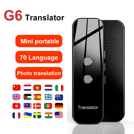 G6 Portable Instant Real Time Voice Translator Multi Language Translator Voice Translaty Personal Travel Assistant(Black)-garmade.com