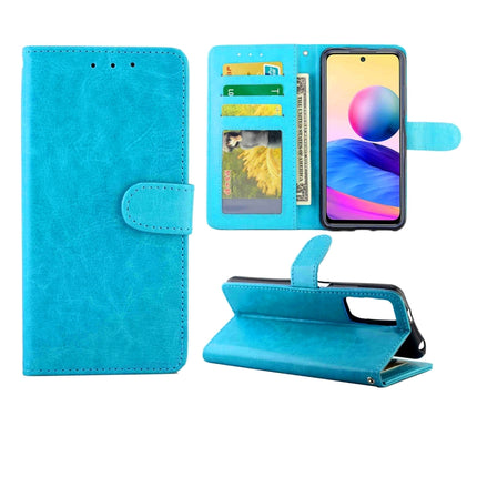 For Xiaomi Redmi Note10 5G / Poco M3 Pro Crazy Horse Texture Leather Horizontal Flip Protective Case with Holder & Card Slots & Wallet & Photo Frame(Baby Blue)-garmade.com