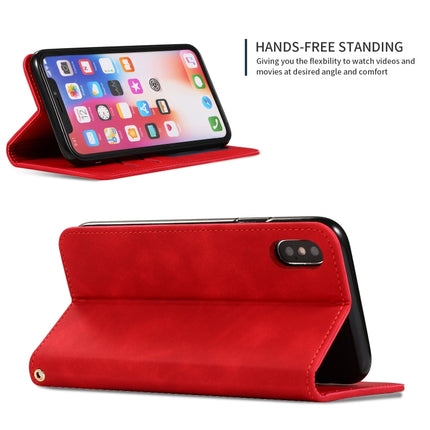Retro Skin Feel Business Magnetic Horizontal Flip Leather Case for iPhone XS Max(Red)-garmade.com