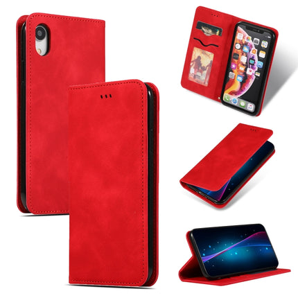 Retro Skin Feel Business Magnetic Horizontal Flip Leather Case for iPhone XR(Red)-garmade.com