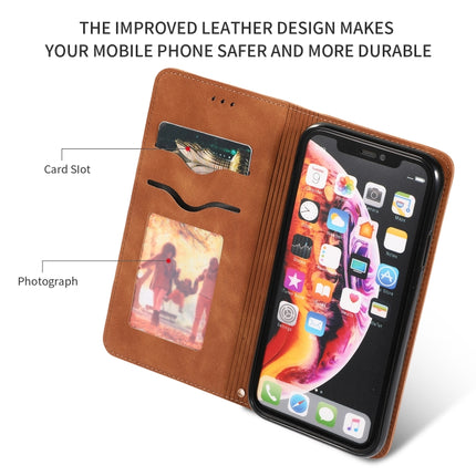 Retro Skin Feel Business Magnetic Horizontal Flip Leather Case for iPhone XR(Brown)-garmade.com
