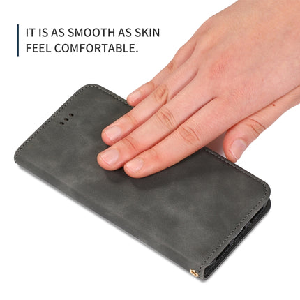 Retro Skin Feel Business Magnetic Horizontal Flip Leather Case for iPhone XR(Dark Grey)-garmade.com