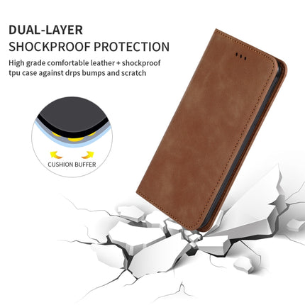 Retro Skin Feel Business Magnetic Horizontal Flip Leather Case for iPhone XS / X(Brown)-garmade.com