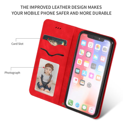 Retro Skin Feel Business Magnetic Horizontal Flip Leather Case for iPhone XS / X(Red)-garmade.com