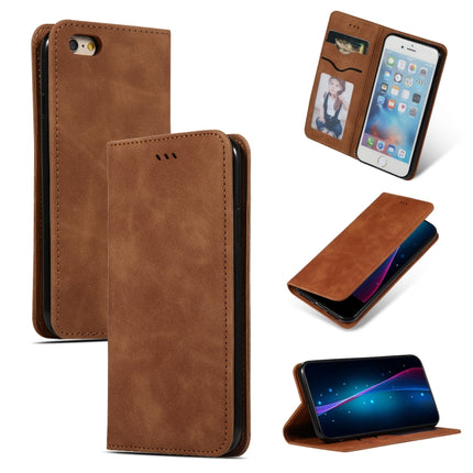 Retro Skin Feel Business Magnetic Horizontal Flip Leather Case for iPhone 6S & 6(Brown)-garmade.com