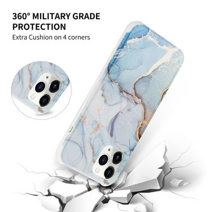 Four Corners Shocproof Flow Gold Marble IMD Back Cover Case For iPhone 13 Pro(Green)-garmade.com