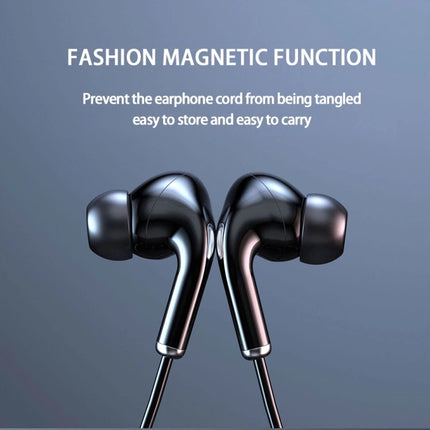 960 Neckband Magnetic Stereo Headphone with LED Display Support TF Card(Black)-garmade.com