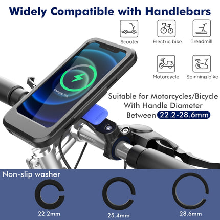 WH-69 Bicycle Non-slip Wireless Charging Phone Holder Motorcycle Motorbike Mobile Handlebar Bracket-garmade.com