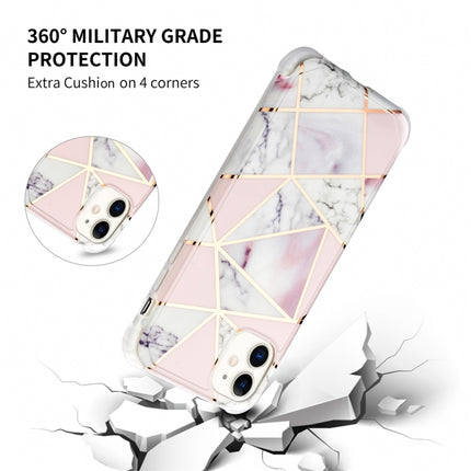 For iPhone 13 Pro Max Electroplating Matching Marble IMD Four-Corner TPU Shockproof Case(Purple)-garmade.com