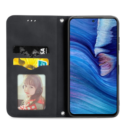 For Xiaomi Redmi Note 10 JE Retro Skin Feel Business Magnetic Horizontal Flip Leather Case with Holder & Card Slots & Wallet & Photo Frame(Black)-garmade.com