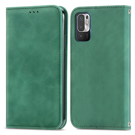 For Xiaomi Redmi Note 10 JE Retro Skin Feel Business Magnetic Horizontal Flip Leather Case with Holder & Card Slots & Wallet & Photo Frame(Green)-garmade.com