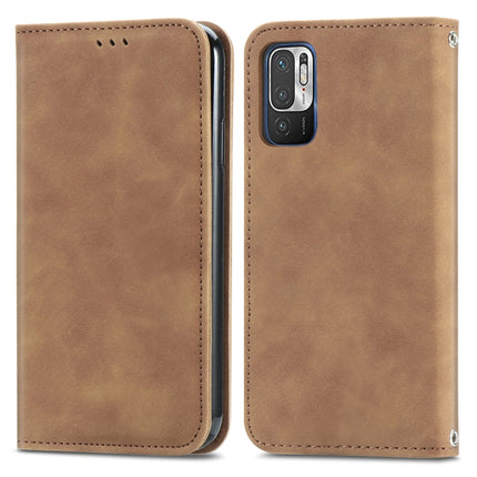 For Xiaomi Redmi Note 10 JE Retro Skin Feel Business Magnetic Horizontal Flip Leather Case with Holder & Card Slots & Wallet & Photo Frame(Brwon)-garmade.com