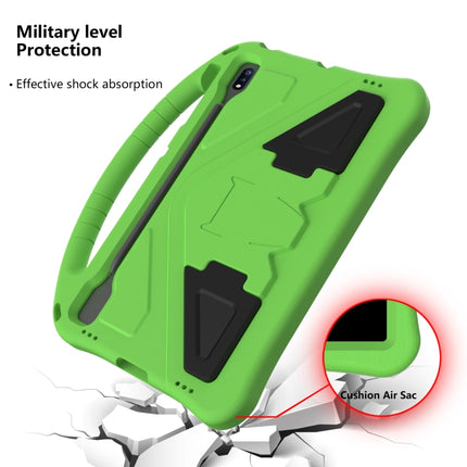 For Samsung Galaxy S7 FE T730 / T736 EVA Flat Anti Falling Protective Case Shell with Holder(Green)-garmade.com