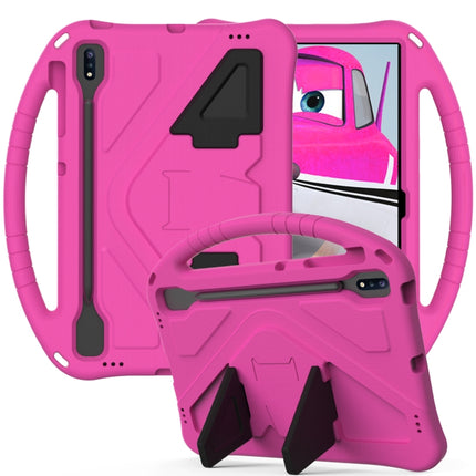 For Samsung Galaxy Tab S8+ / Tab S8 Plus / Tab S7 FE / Tab S7+ T970/T975/T976 EVA Flat Anti Falling Protective Case Shell with Holder(RoseRed)-garmade.com