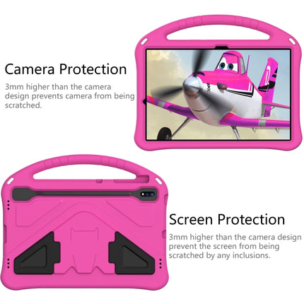For Samsung Galaxy Tab S8+ / Tab S8 Plus / Tab S7 FE / Tab S7+ T970/T975/T976 EVA Flat Anti Falling Protective Case Shell with Holder(RoseRed)-garmade.com