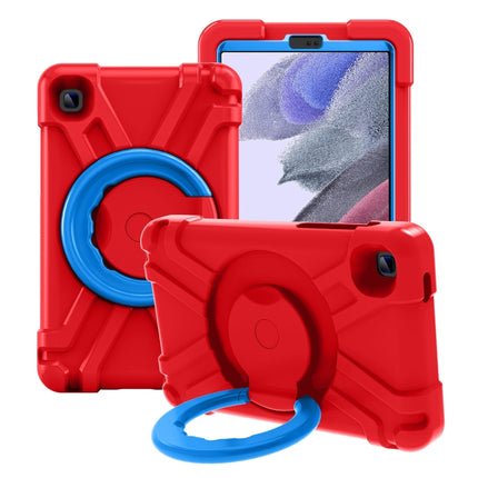 For Galaxy Tab A7 Lite T220/T225 PC + Silicone Shockproof Combination Case with 360 Degree Rotating Holder & Handle(Red+Blue)-garmade.com