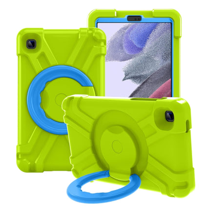 For Galaxy Tab A7 Lite T220/T225 PC + Silicone Shockproof Combination Case with 360 Degree Rotating Holder & Handle(Grass Green+Blue)-garmade.com