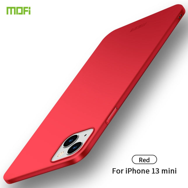 For iPhone 13 mini MOFI Frosted PC Ultra-thin Hard Case(Red)-garmade.com