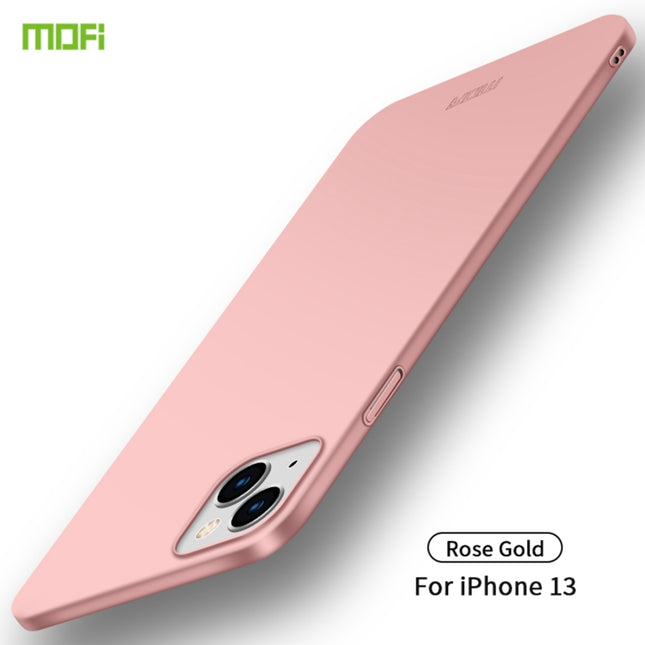 For iPhone 13 MOFI Frosted PC Ultra-thin Hard Case(Rose Gold)-garmade.com
