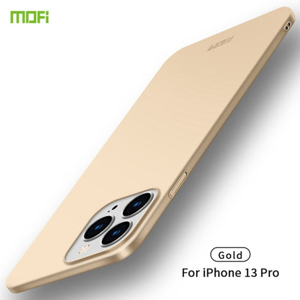 For iPhone 13 Pro MOFI Frosted PC Ultra-thin Hard Case(Gold)-garmade.com