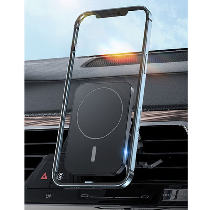 W-987 Magnetic Suction 15W Wireless Charger Car Air Outlet Bracket for iPhone and other Smart Phones(Black)-garmade.com