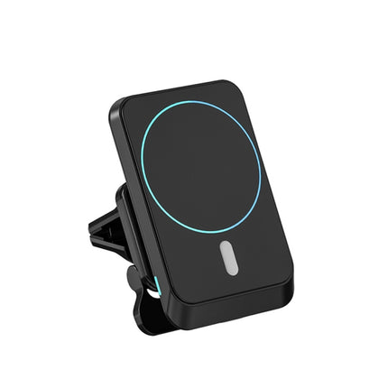 W-987 Magnetic Suction 15W Wireless Charger Car Air Outlet Bracket for iPhone and other Smart Phones(Black)-garmade.com