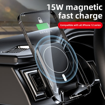 W-987 Magnetic Suction 15W Wireless Charger Car Air Outlet Bracket for iPhone and other Smart Phones(White)-garmade.com