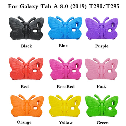 For Galaxy Tab A 8.0 2019 T290 / T295 Butterfly Bracket Style EVA Children Falling Proof Cover Protective Case(Rose Red)-garmade.com