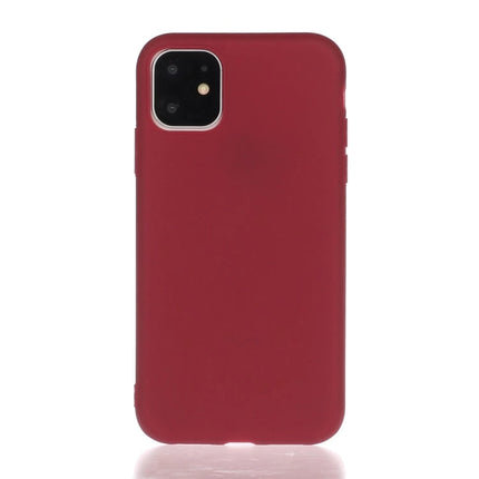 Solid Color Frosted TPU Phone Case For iPhone 13 Pro Max(Red Wine)-garmade.com