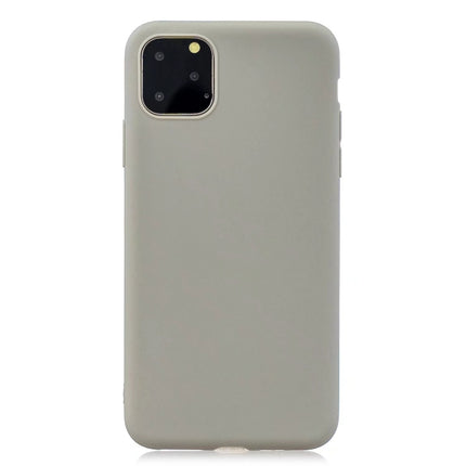 Solid Color Frosted TPU Phone Case For iPhone 13 Pro Max(Gray)-garmade.com