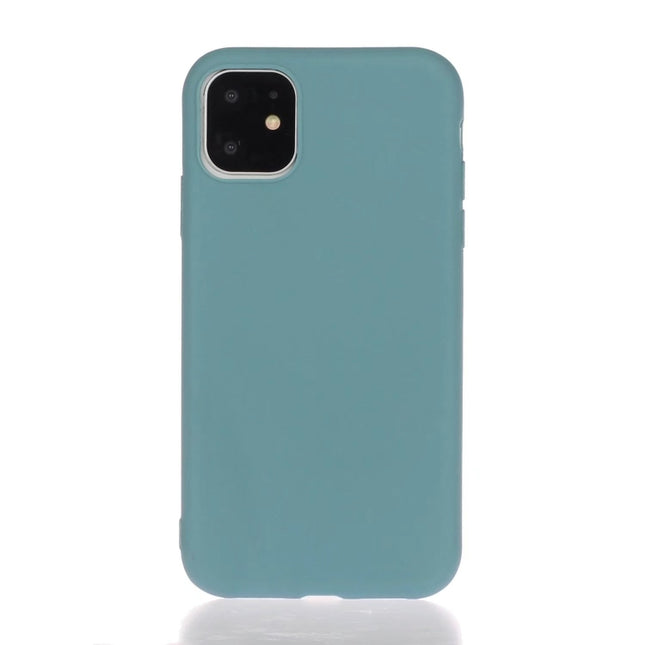 Solid Color Frosted TPU Phone Case For iPhone 13 Pro Max(Lake blue)-garmade.com