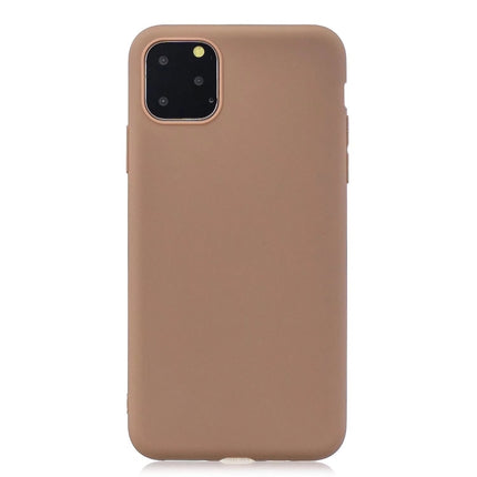 Solid Color Frosted TPU Phone Case For iPhone 13 Pro Max(Brown)-garmade.com