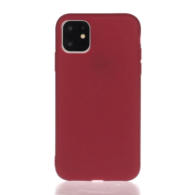 Solid Color Frosted TPU Phone Case For iPhone 13(Red Wine)-garmade.com